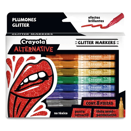 [CRA-MAR-88629] Marcadores Crayola Alternative Glitter 8