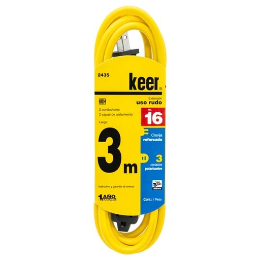 [SAN-EXTE-2435] Extensión De 3 Contactos Santul 3 M Color Amarillo