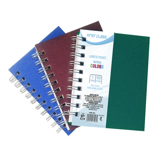 [DIE-CUA-7593] Cuaderno Engargolado Dietrix Tamaño Pocket,100 hojas 75 gramos raya 