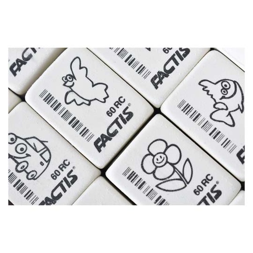 [DIE-GOM-5093] Goma Factis R60 Forma Rectangular Tamaño Pequeño Caja Con 60 Gomas 