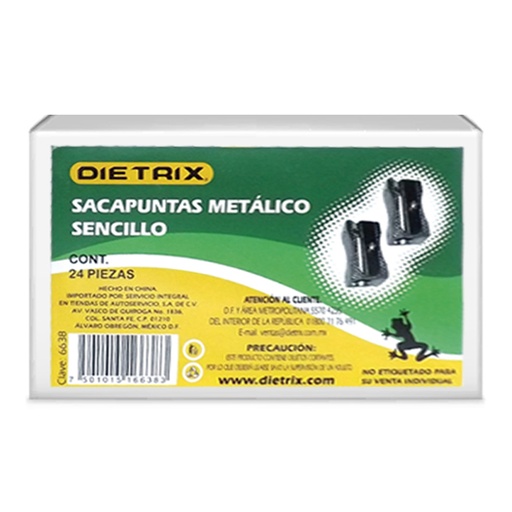 [DIE-SAC-6638] Sacapuntas Metálico Sencillo Dietrix 24 Piezas