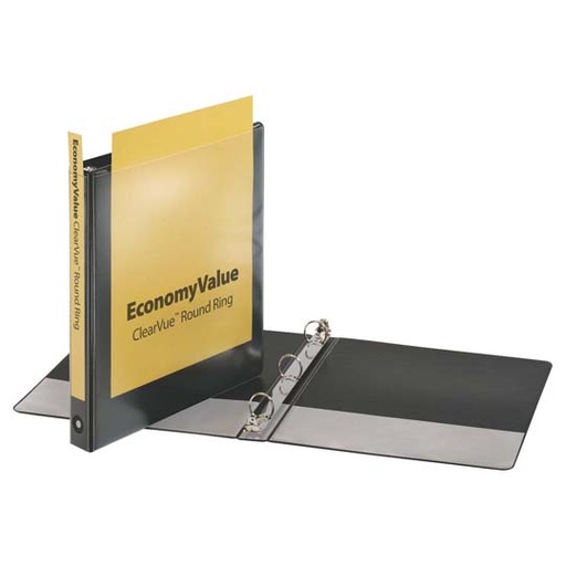 [ESS-CAR-E90023] Carpeta panorámica Economy Value Cardinal, tamaño carta negra de 1" herraje "O"