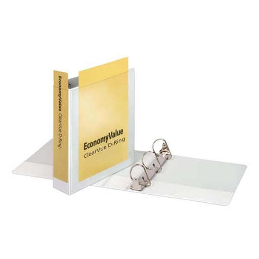 [ESS-CAR-E90123] Carpeta panorámica Economy Value Cardinal, tamaño carta blanca de 2" herraje "D"