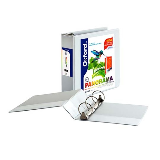 [ESS-CAR-PP00304] Carpeta panorámica Oxford carta blanca de 3" herraje "O"