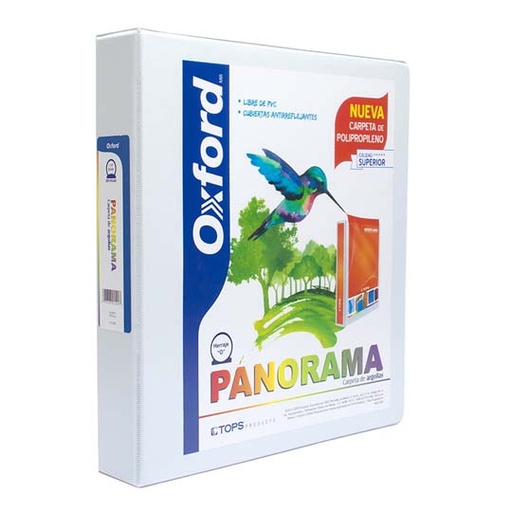 [ESS-CAR-PP00504] Carpeta panorámica Oxford carta blanca de 0.5" herraje "O"