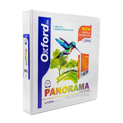 [ESS-CAR-PP01504] Carpeta Panorámica Oxford Carta Blanca De 1.5" Herraje "O"