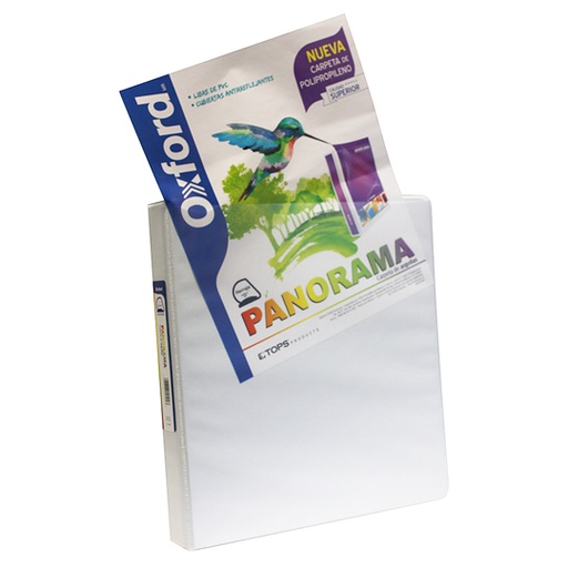 [ESS-CAR-PP10104] Carpeta Panorámica Oxford Carta Blanca De 1" Herraje "D"