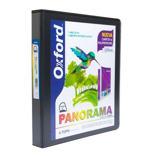 [ESS-CAR-PP10106] Carpeta panorámica Oxford carta negra de 1" herraje "D"