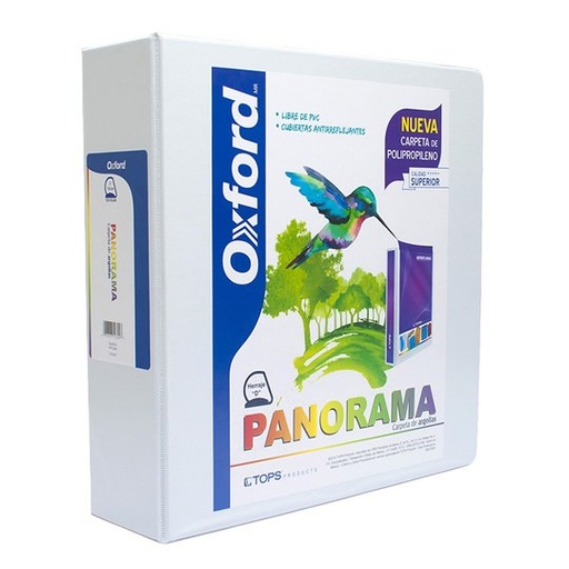 [ESS-CAR-PP10304] Carpeta panorámica Oxford carta blanca de 3" herraje "D"