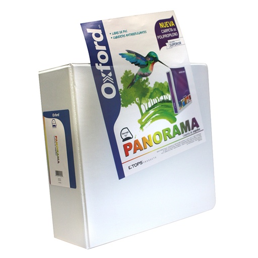 [ESS-CAR-PP10404] Carpeta panorámica Oxford carta blanca de 4" herraje "D"