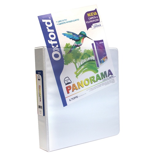 [ESS-CAR-PP11504] Carpeta Panorámica Oxford Carta Blanca De 1.5" Herraje "D"