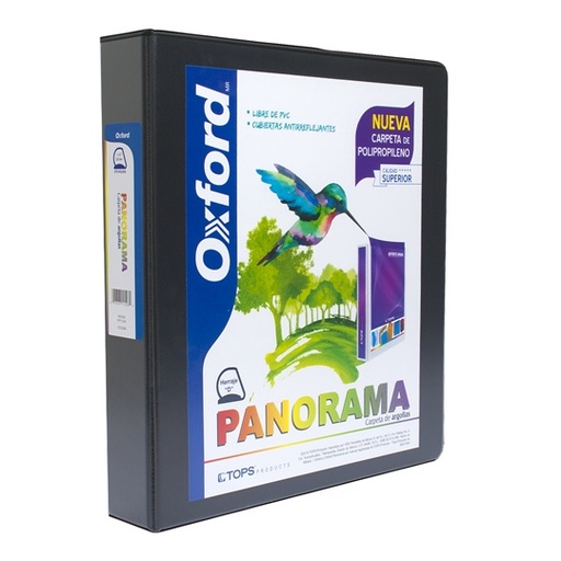 [ESS-CAR-PP11506] Carpeta Panorámica Oxford Carta Negra De1.5" Herraje "D"