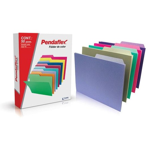 [ESS-FOL-05012SL] Folder De Color Pendaflex Carta Color Surtido Lite Ceja 1/2 Caja Con 50 Pzas