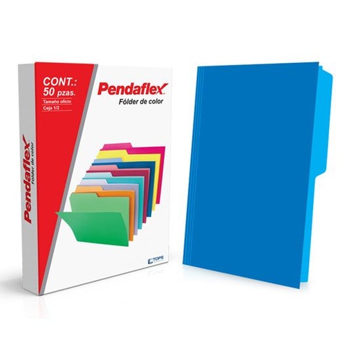 [ESS-FOL-15012AZ] Folder Manila Pendlaflex Oficio Color Azul Ceja 1/2 Caja Con 50 Pzas