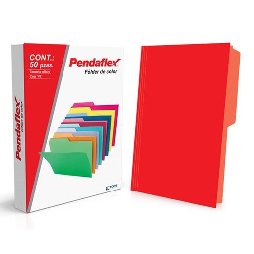 [ESS-FOL-15012RJ] Folder Manila Pendlaflex Oficio Color Rojo Ceja 1/2 Caja Con 50 Pzas
