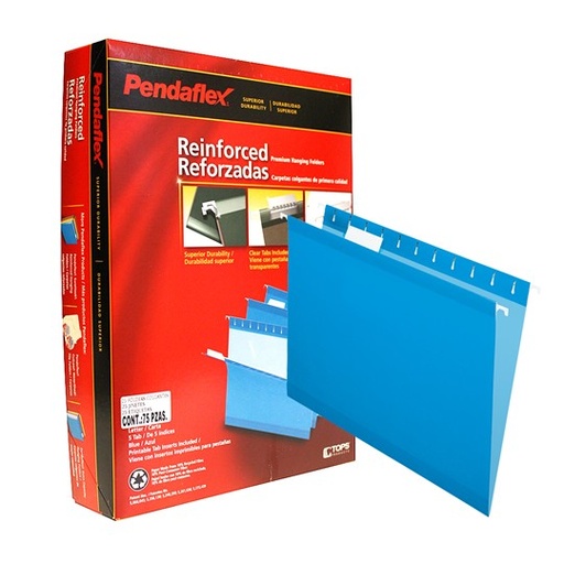 [ESS-FOL-4152BLU] Folder Colgante Pendaflex Carta Color Azul Caja Con 25 Piezas