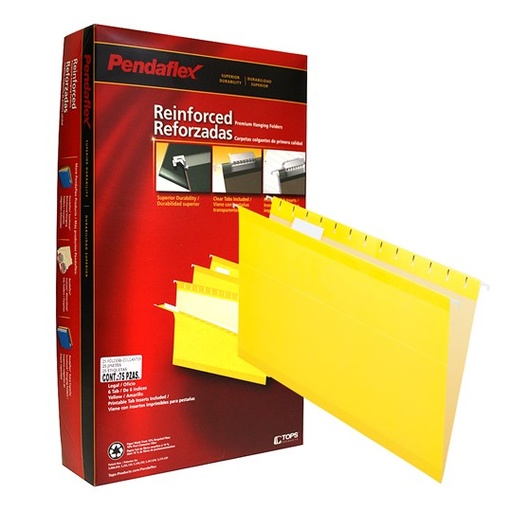 [ESS-FOL-4153YEL] Folder Colgante Pendaflex Oficio Color Amarillo Con 25 Piezas
