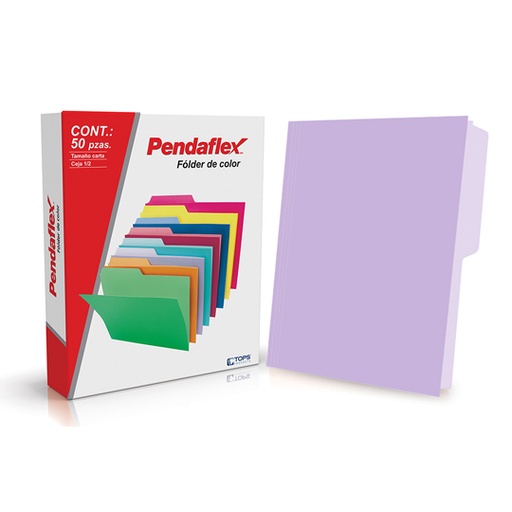 [ESS-FOL-5012LAV] Folder De Color Pendaflex Carta Color Lavanda Ceja 1/2 Caja Con 50 Pzas