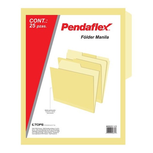 [ESS-FOL-M0025] Folder Manila Pendaflex Carta Color Crem