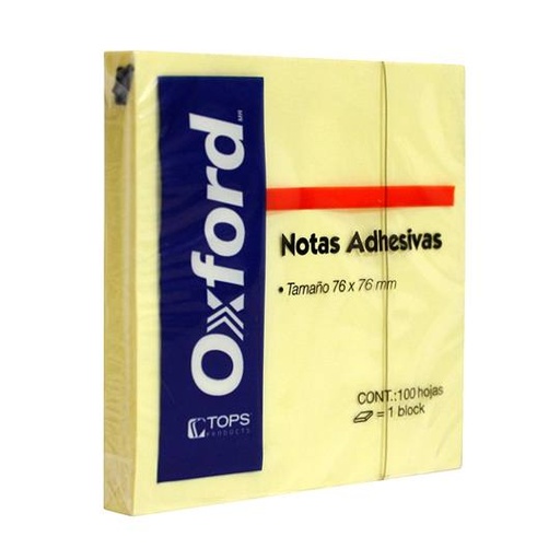 [ESS-PST-74759] Notas Adhesivas Oxford Color Amarillo 3X3" Block Con 100 Hojas