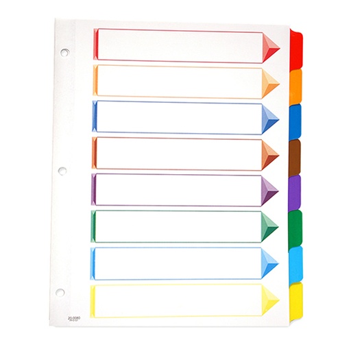 [ESS-SEP-200080] Separador Con Índice Oxford Carta Cejas De Colores Con 8 Divisiones 