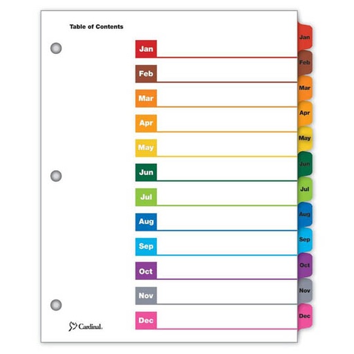 [ESS-SEP-E60318] Separador Mensual Con Índice Cardinal Ca