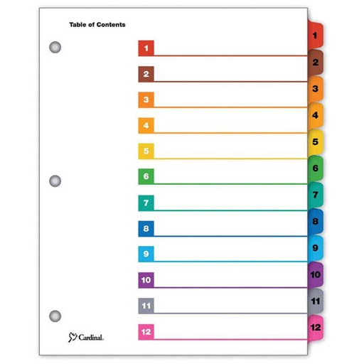 [ESS-SEP-E61218] Separador Numérico Con Índice Cardinal C