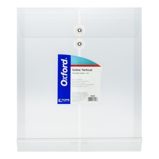 [ESS-SOB-F509B] Sobre Porta Documentos Vertical Oxford Carta Color Blanco