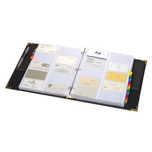 [ESS-TARJ-65361C] Carpeta Porta Tarjetas Cardinal Color Negro Para 200 Tarjetas