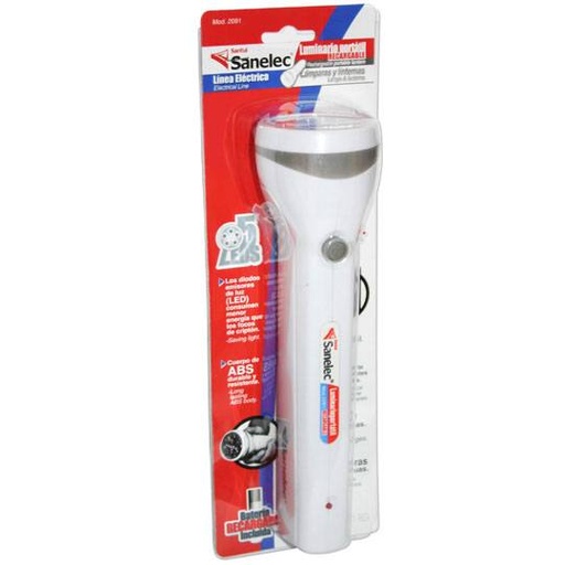 [SAN-LAMP-2091] Linterna Recargable Santul 5 Leds Color Blanco