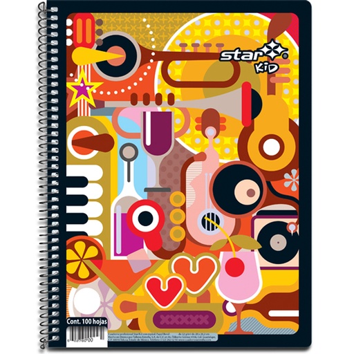 [EST-CUA-459] Cuaderno Profesional Star Kid Estrella Cuadro Chico 5Mm 100 Hojas 