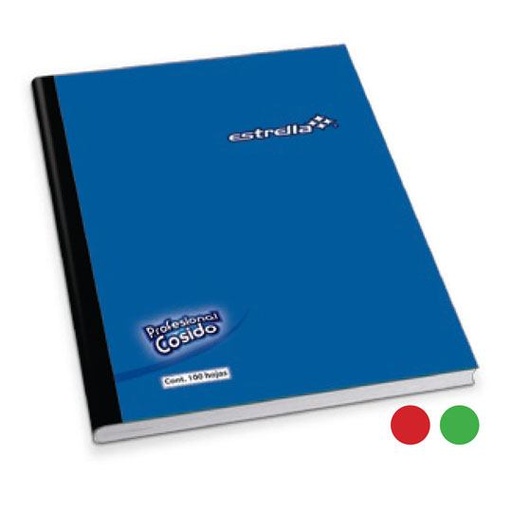 [EST-CUA-543] Cuaderno Profesional Cosido Estrella, cuadro grande 7mm 100 hojas 