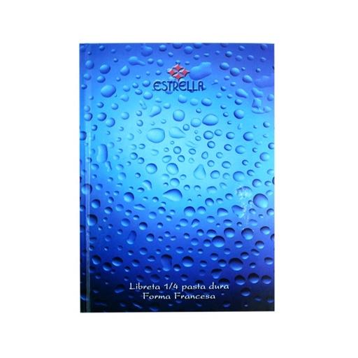 [EST-CUA-85] Libreta 1/4 Pasta Dura Forma Francesa Estrella Cuadro Chico 5 Mm 192 Hojas