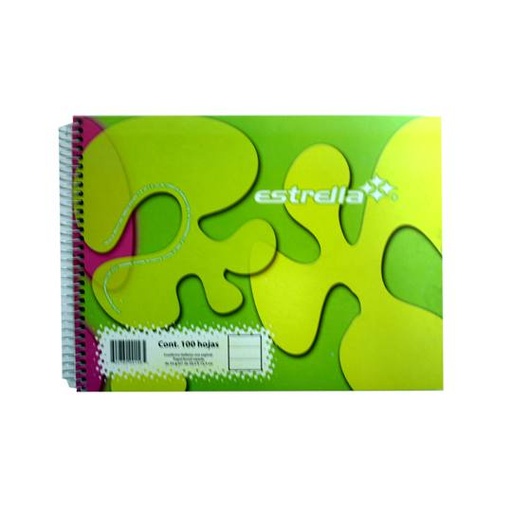 [EST-CUA-C156] Cuaderno Espiral Forma Italiana Estrella, Raya 100 Hojas