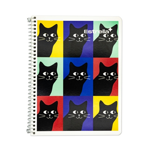 [EST-CUA-C184] Cuaderno Espiral Forma Francesa Estrella, Cuadro Grande 7 Mm 100 Hojas 