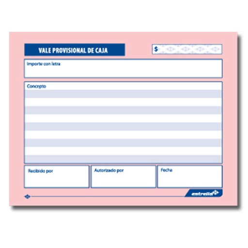 [EST-VAL-136] Vale Provisional De Caja  Estrella Block