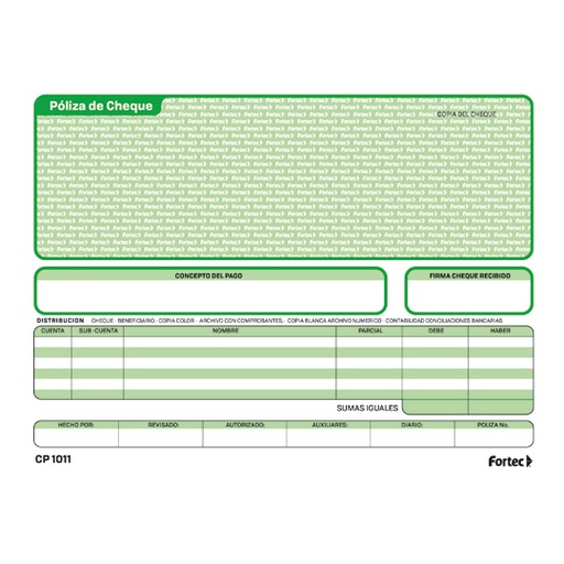 [FTC-POL-CP1011] Póliza De Cheque Duplicado Fortec 1/2 Of