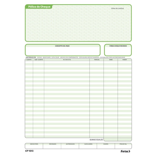 [FTC-POL-CP1013] Póliza De Cheque Duplicado Fortec Carta