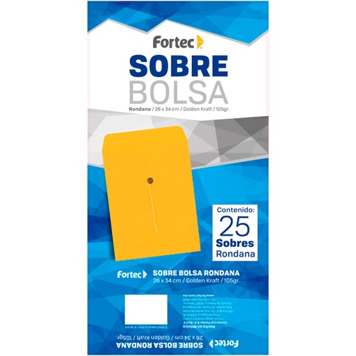 [FTC-SOB-B26KR] Sobre Kraft Con Rondana Fortec Extraofic