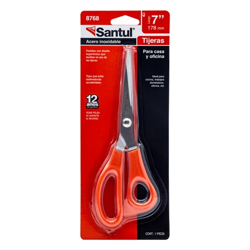 [SAN-TIJ-8768] Tijeras Santul De 7 Pulgadas Color Rojo