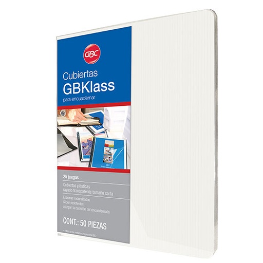 [GBC-PAS-M600003] Cubiertas Rayada Cristal Gbklas Gbc tamaño carta con 50 piezas