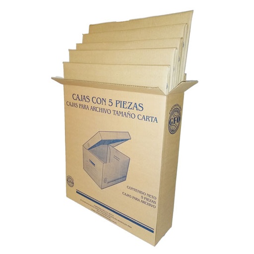 [GEO-CJA-922] Caja De Archivo Geo Kraft Carta Empaquecon 5 Piezas
