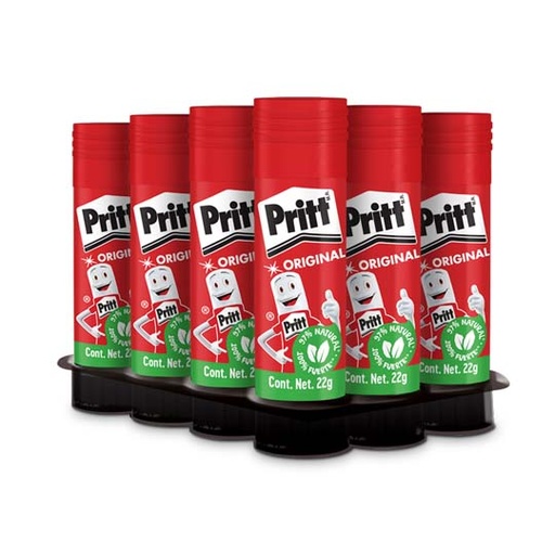 [HEN-PEG-2730628] Lápiz Adhesivo Pritt En Barra De 22 Grs, Charola Con 12 Piezas