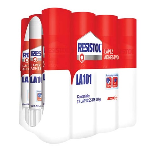[HEN-PEG-2795825] Lápiz Adhesivo Resistol En Barra De 10Grs, Charola Con 12 Piezas
