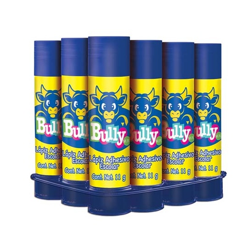 [HEN-PEG-2819072] Lápiz Adhesivo Bully En Barra De 11 Grs, Charola Con 12 Piezas