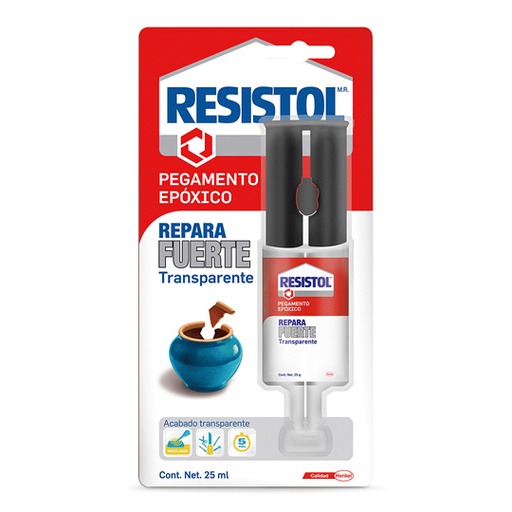 [HEN-PEG-405100] Pegamento Epóxico Resistol Repara Fuerte Transparente De 25 Ml 