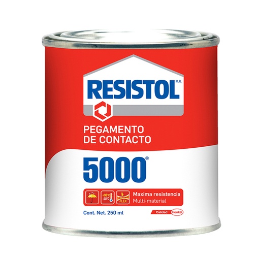 [HEN-PEG-5000250] Pegamento De Contacto Resistol 5000 Amarillo, Lata De 250Gr