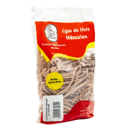 [HER-LIG-ANCLA18] Ligas Hercules De Hule Natural No. 18. Bolsa Con 100 Gramos, Tipo Ancla 