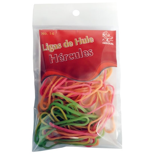 [HER-LIG-LCNG14] Ligas Hercules De Hule No. 14 Colores Surtidos. Bolsa Con 15 Gramos