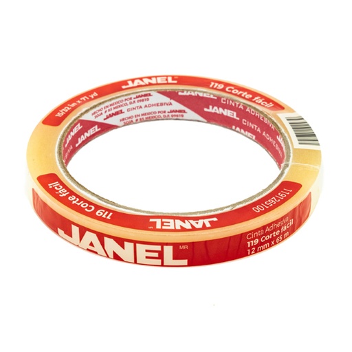 [JAN-ADS-11912X6] Cinta Adhesiva Línea 119 Transparente Janel 12X65 Corte Fácil